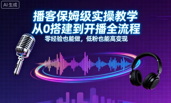 播客保姆级实操教学,从0搭建到开播全流程,零经验也能做,低粉也能高变现-钱叫兽
