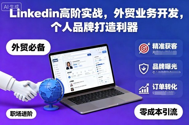 Linkedin高阶实战,外贸业务开发,个人品牌打造利器-钱叫兽