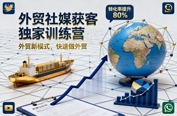 外贸社媒获客独家训练营，外贸新模式，快速做外贸-钱叫兽