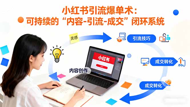 小红书引流爆单术：构建一套低成本 可持续的“内容-引流-成交”闭环系统-钱叫兽