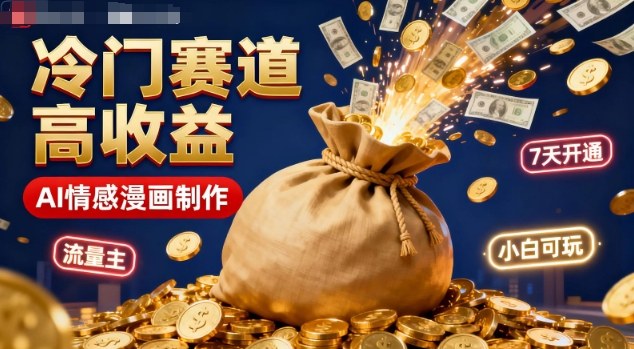 公众号冷门赛道,用AI做情感漫画,7天开通流量主,操作简单,小白可玩-钱叫兽