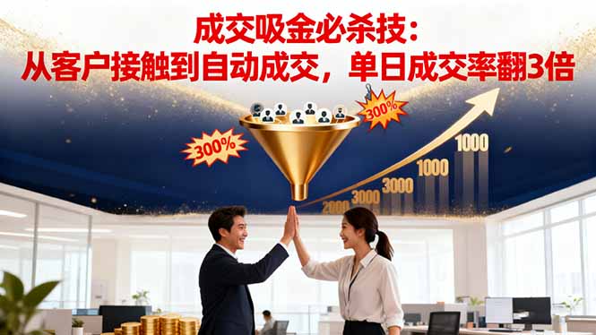 吸金成交营销必杀技：从客户接触到自动成交，单日成交率翻3倍-钱叫兽