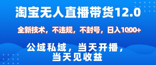 淘宝无人直播12.0，公域私域技术，不封号，不违规布局双十一流量风口，日入1k(独家技术)【揭秘】-钱叫兽
