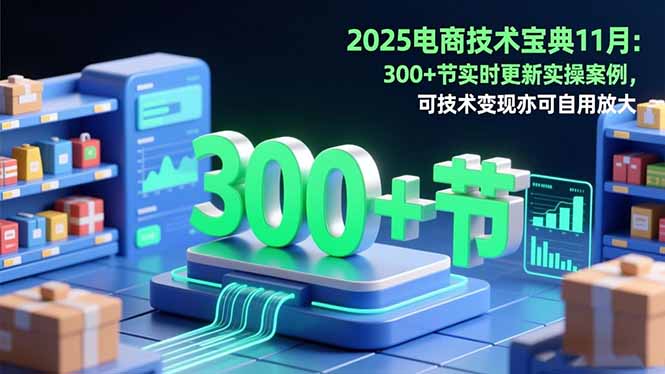 2025电商技术宝典11月:200+节实时更新实操案例,可技术变现亦可自用放大-钱叫兽